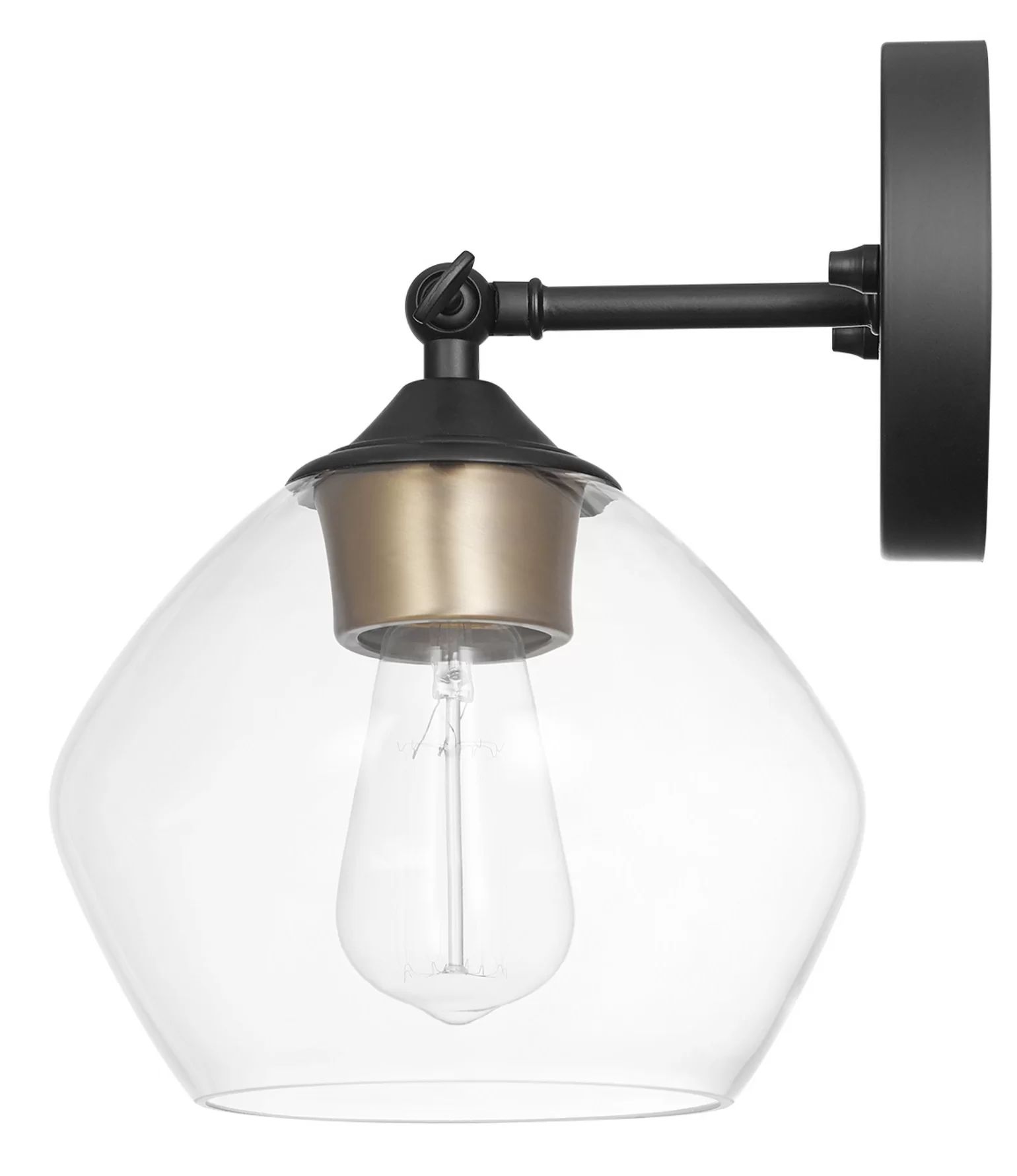 Aadi 1 - Light Dimmable Matte Black Armed Sconce | Wayfair North America