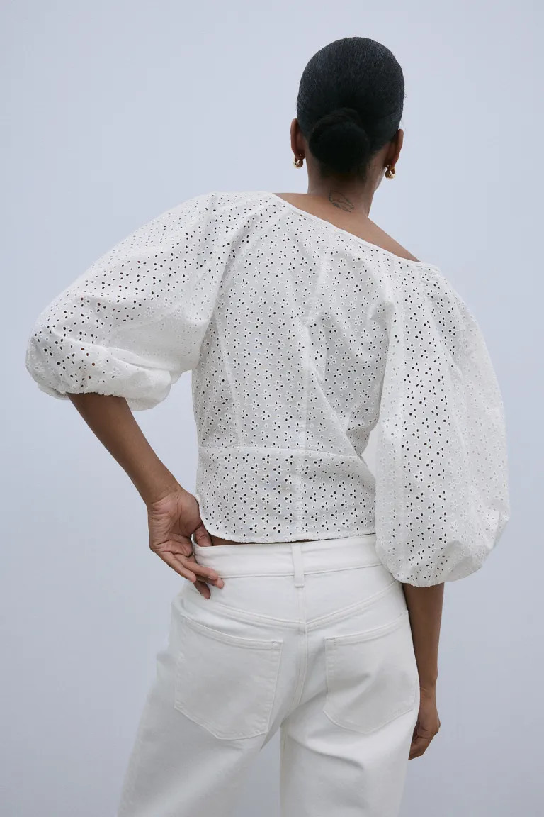 Blouse with Eyelet Embroidery | H&M (US + CA)