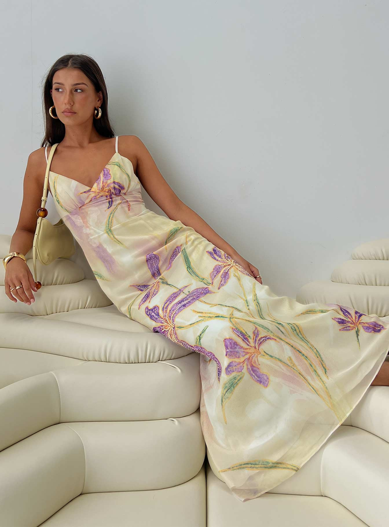 Isakaia Beaded Maxi Dress Floral / Multi | Princess Polly US