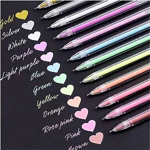 Dyvicl Highlight Color Pen 0.5 mm Extra Fine Point Pens Gel Ink Pens for Black Paper Drawing, Ske... | Amazon (US)