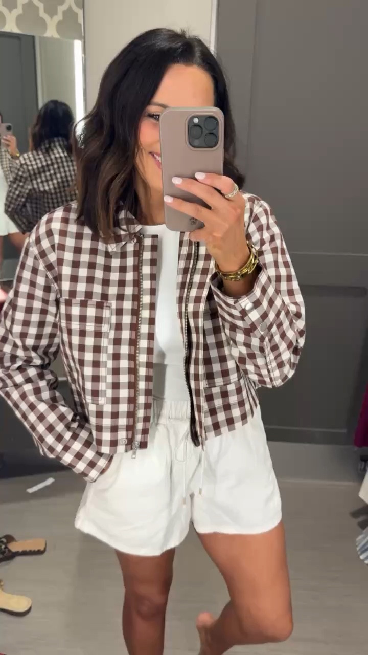 Found the cutest gingham jacket at Target 🤎 Such a good lightweight layer to throw on over a basic tee and shorts. Easy casual outfit for everyday wear and perfect for spring.
Wearing a small!
#targetfinds #targetstyle #targetfashion #casualoutfit #springoutfit #everydayoutfit #ginghamstyle #affordablefashion #ltkstyle #ltkfinds

#LTKmomlife #LTKOver40 #LTKPetite