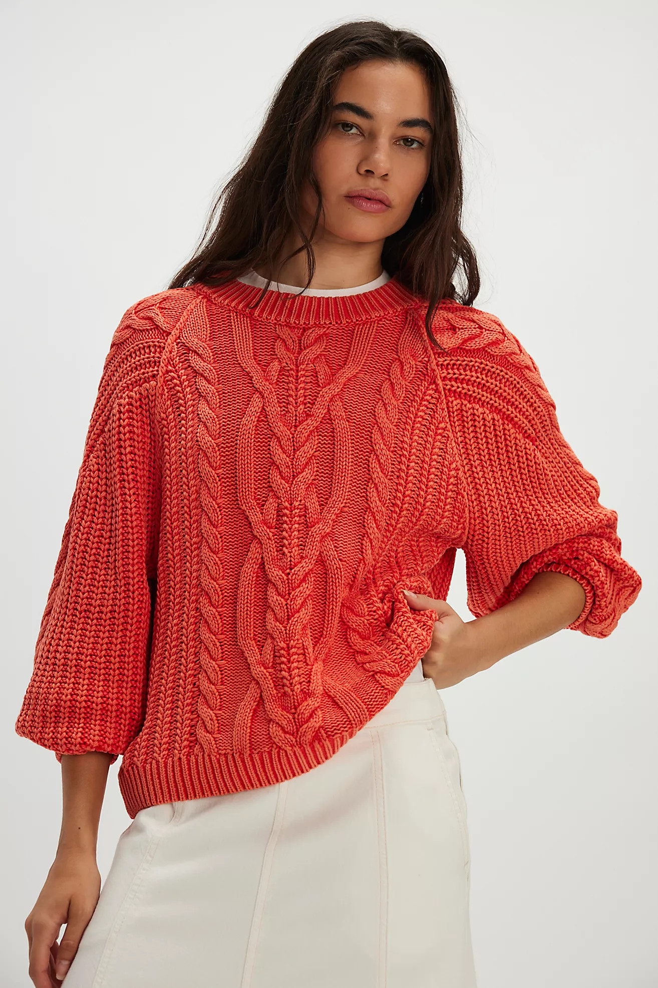 Frankie Cable Knit Sweater | Free People (Global - UK&FR Excluded)