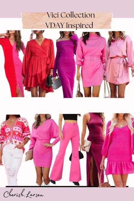 Vici Collection Valentines items linked! Got some a mix of pink and red dresses! A sweater and some cute jeans. Nothing over $70. 

#LTKunder100 #LTKFind