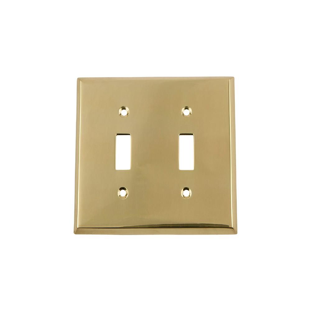 Nostalgic Warehouse Brass 2-Gang Toggle Wall Plate (1-Pack), Unlacquered Brass | The Home Depot