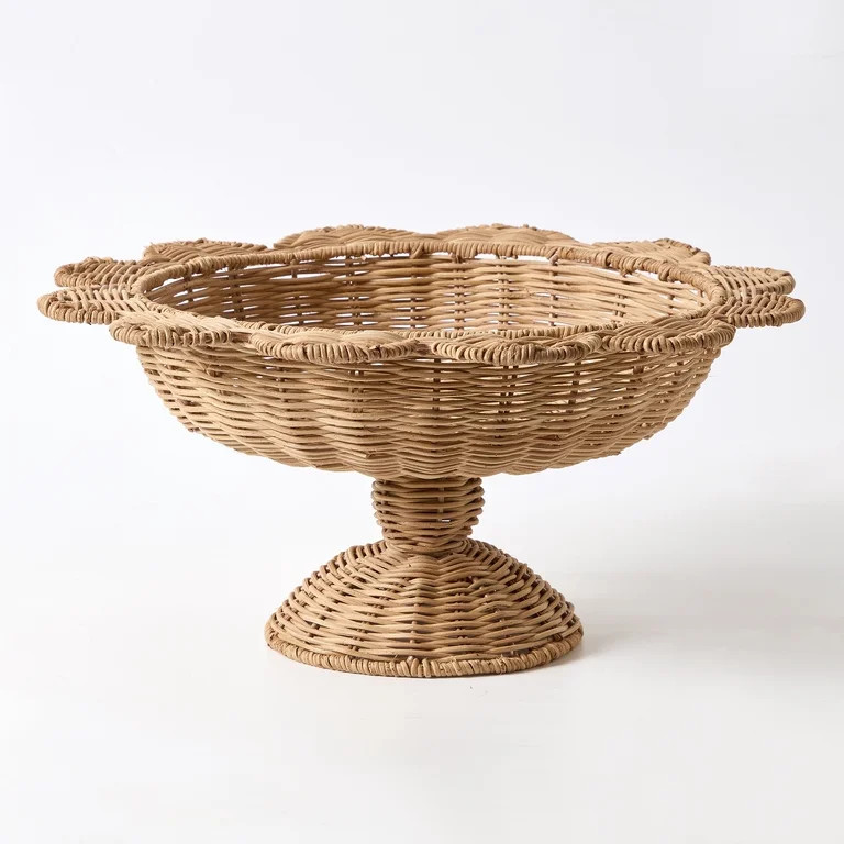Rattan Scalloped Decorative Bowl, 7", by My Texas House | Walmart (US)