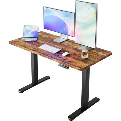 55 x 28 inch Electric Standing Desk Adjustable Height, 4 Memory Height Settings, Sit Stand Up Desk for Home Office & Computer Workstation, Brown | Target