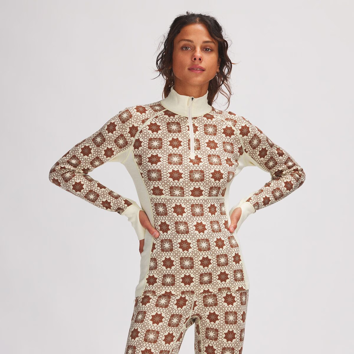 Backcountry Spruces Print Merino Baselayer 1/4-Zip Top - Women's - Clothing | Backcountry