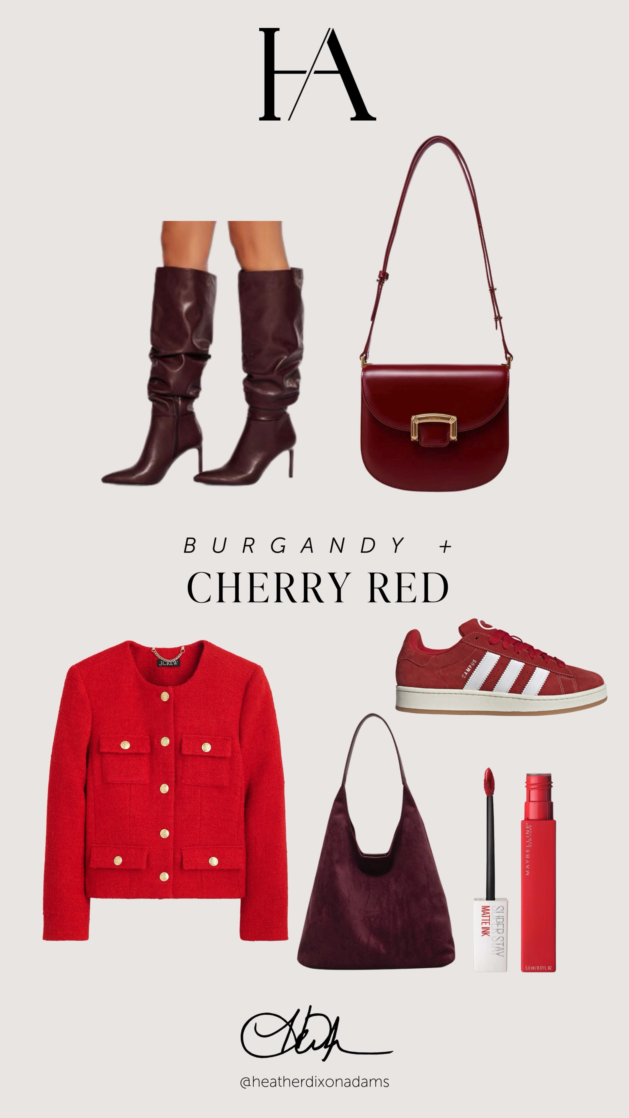 This falls favorite burgundy + cherry red ensemble guide.

#LTKStyleTip #LTKOver40 #LTKSeasonal