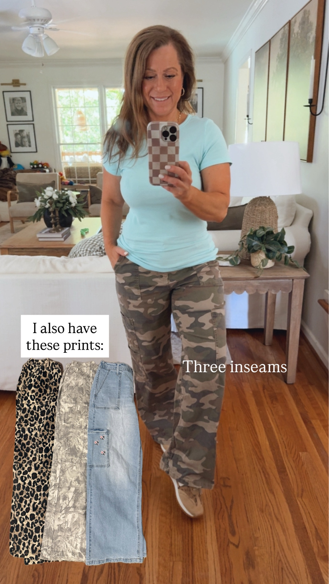 Today’s OOTD
:

Short sleeve everyday top
Camo cargo pants (3 lengths)
Sneakers 
Layered necklaces 
Hoop earrings 



#LTKootd #LTKPetite #LTKMidsize