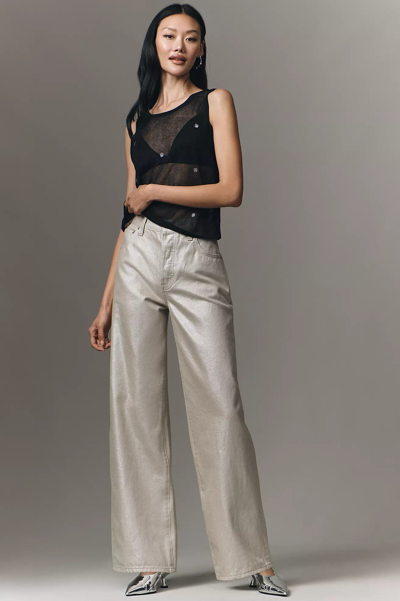 Pistola Tate High-Rise Bowed Wide-Leg Jeans | Anthropologie (US)