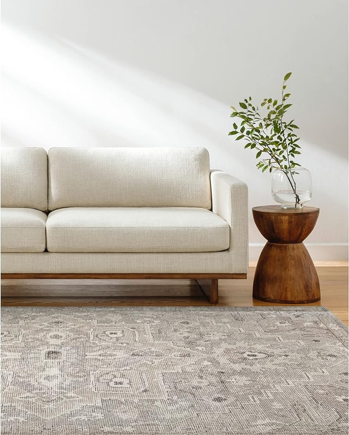 Becki Owens x Surya Elle Medallion Area Rug , 2'7" x 7'3", Light Grey | Amazon (US)