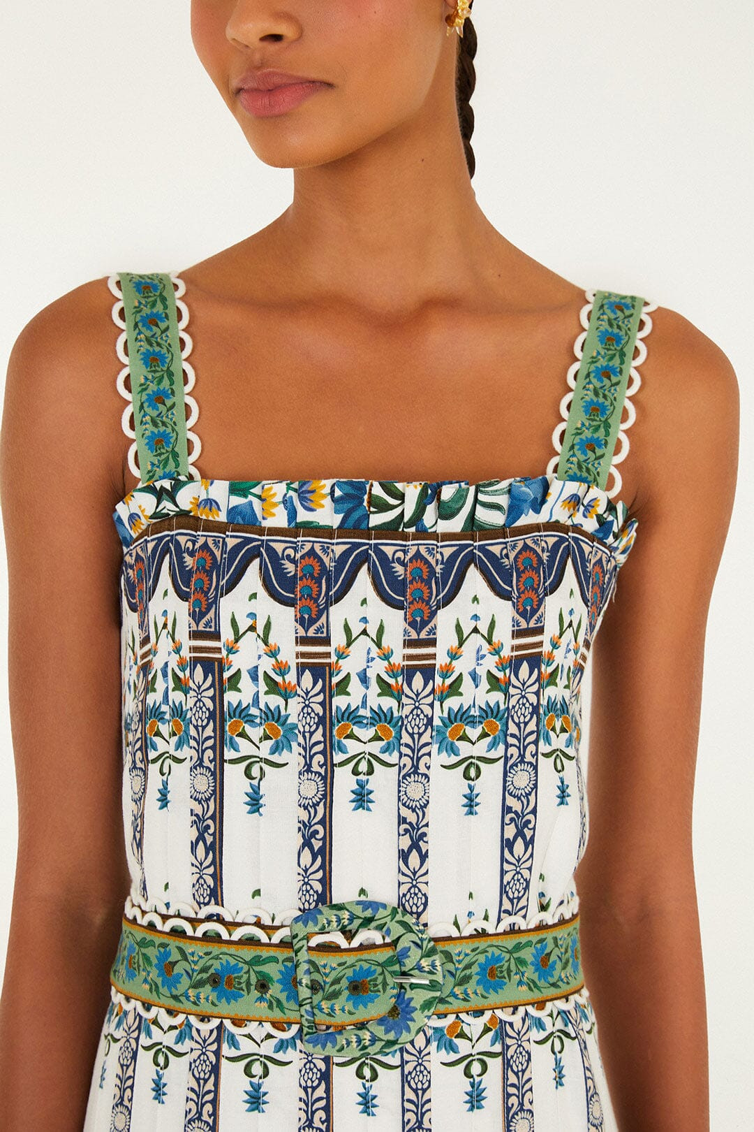 Off-White Manoela Belted Lenzing Ecovero Euroflax Maxi Dress | FARM Rio | FarmRio (US)