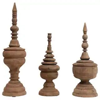 Carved Mango Wood Finial Set | Michaels Stores