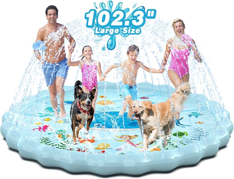 EPN Splash Pad, 102" Size Extra Large Sprinkler Play Mat Fun for Kids, Thicker Summer Outdoor Wat... | Amazon (US)