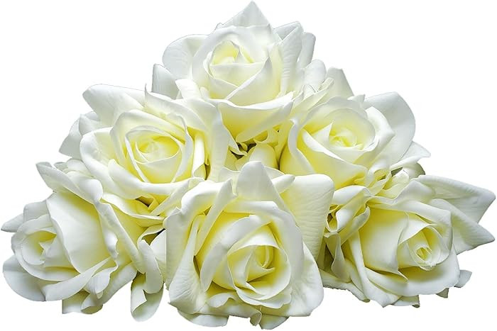 Artificial Roses Real Touch Fake Flowers with Stems - Realistic Look & Feel for Gifts, Home Decor... | Amazon (US)