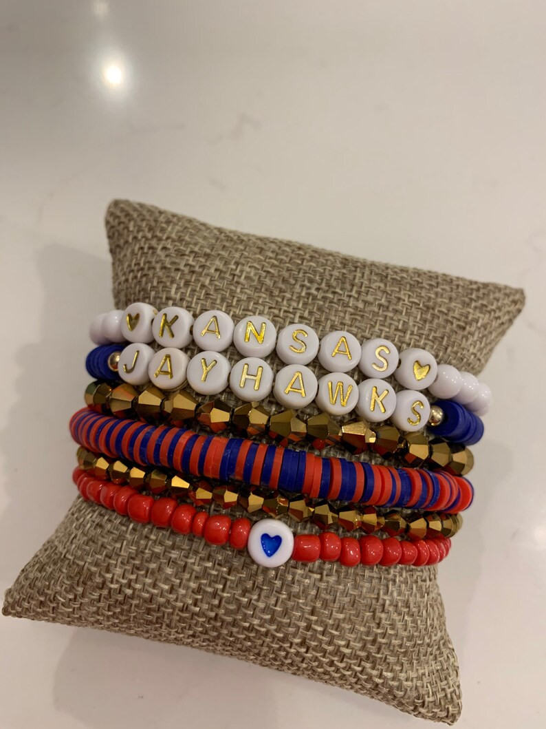 Jayhawks Gameday Heishi Stackable Bracelets – Set of 6 | Etsy (US)