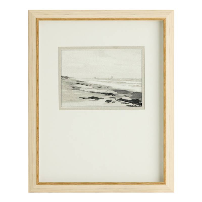 Framed Watercolor An Overcast Day Print Wall Art, 20x16 | At Home