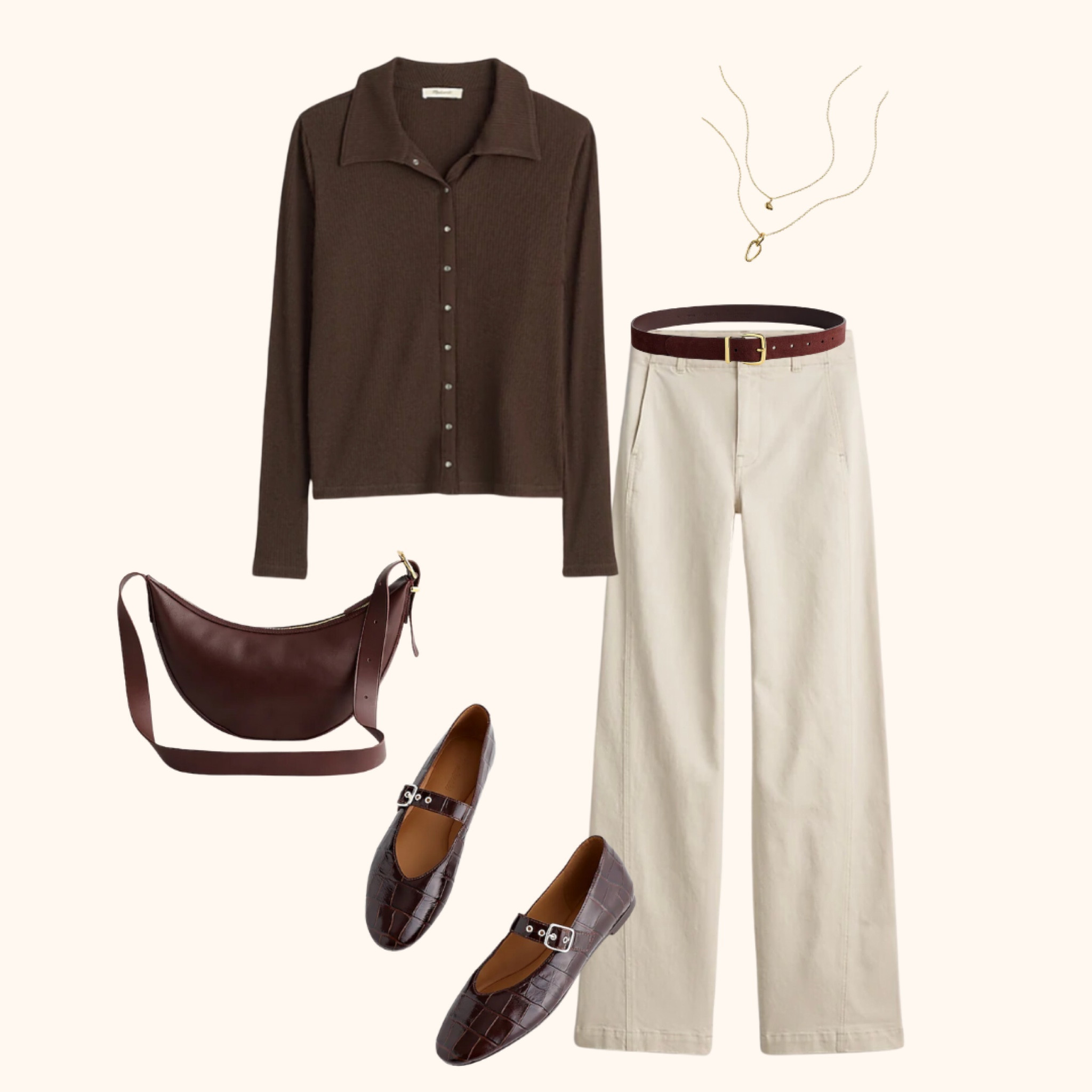 Fall 2024 Color Trend: Chocolate Brown 🍂 Swipe right to see a few outfits styled with pieces in this deep, rich color 🤎

Polo top, pants, Mary Jane flats, sling crossbody bag, belt