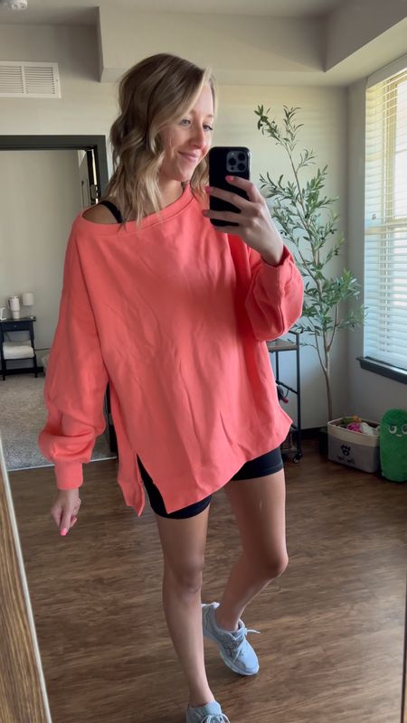 Casual OOTD 

Wearing size medium in both top & shorts  

Athleisure, wfh look, work from home, ootd, casual style, oversized sweatshirt, biker shorts 

#LTKfindsunder100 #LTKstyletip #LTKfitness