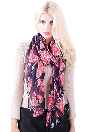 MissShorthair Flamingo Print Scarf with Tassels for Women | Amazon (US)