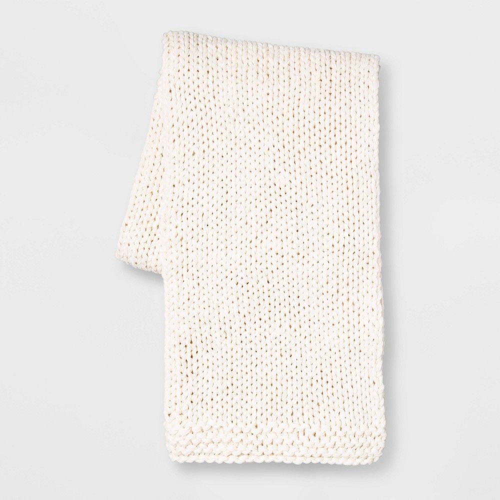 Chunky Knit Throw Cream - Threshold | Target