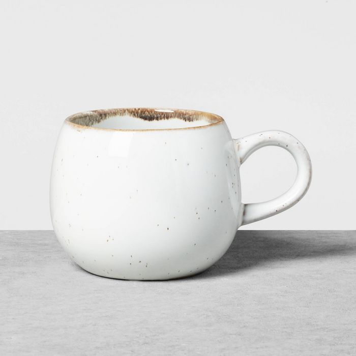 11.83oz Stoneware Reactive Glaze Round Mug Sour Cream - Hearth & Hand™ with Magnolia | Target