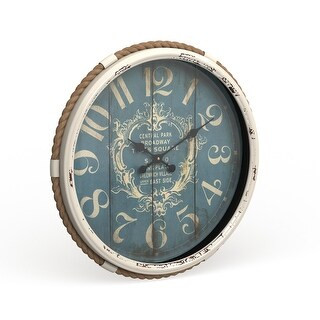 Vintage Coastal Style Round Iron Nautical Wall Clock - On Sale - Overstock - 21147848 | Bed Bath & Beyond