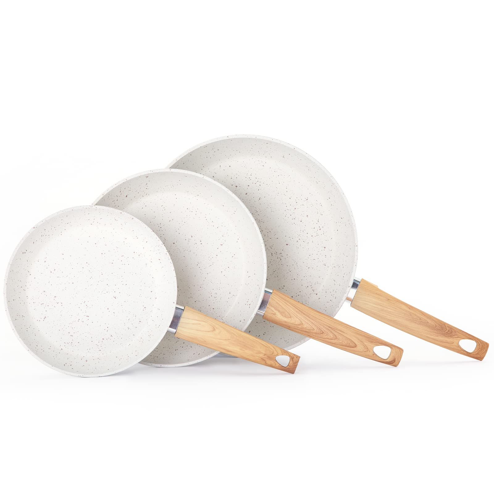 vkoocy Non Stick Frying Pan Skillet Set, 8" 9.5" 11" Nonstick Pan Set Induction Cookware Set Omel... | Amazon (US)