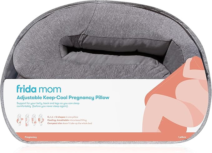 Frida Mom Adjustable Keep-Cool Pregnancy Pillow | Support for Belly, Hips + Legs for Pregnant Wom... | Amazon (US)