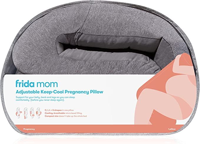 Frida Mom Adjustable Keep-Cool Pregnancy Pillow | Support for Belly, Hips + Legs for Pregnant Wom... | Amazon (US)