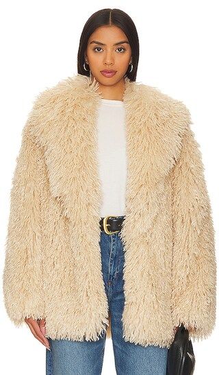x REVOLVE Stargazer Faux Fur Jacket in Ivory | Revolve Clothing (Global)