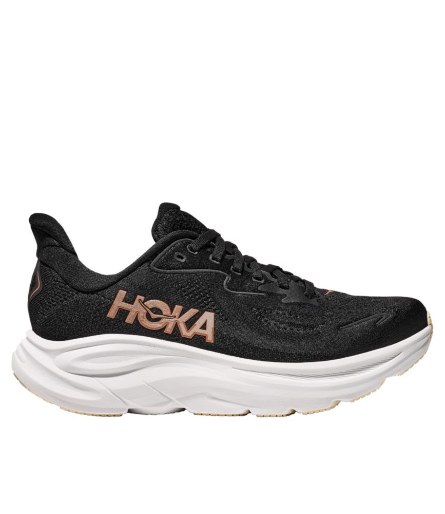 Women's HOKA Clifton 10 Running Shoes Black/Rose Gold 7.5(B), Rubber | L.L. Bean