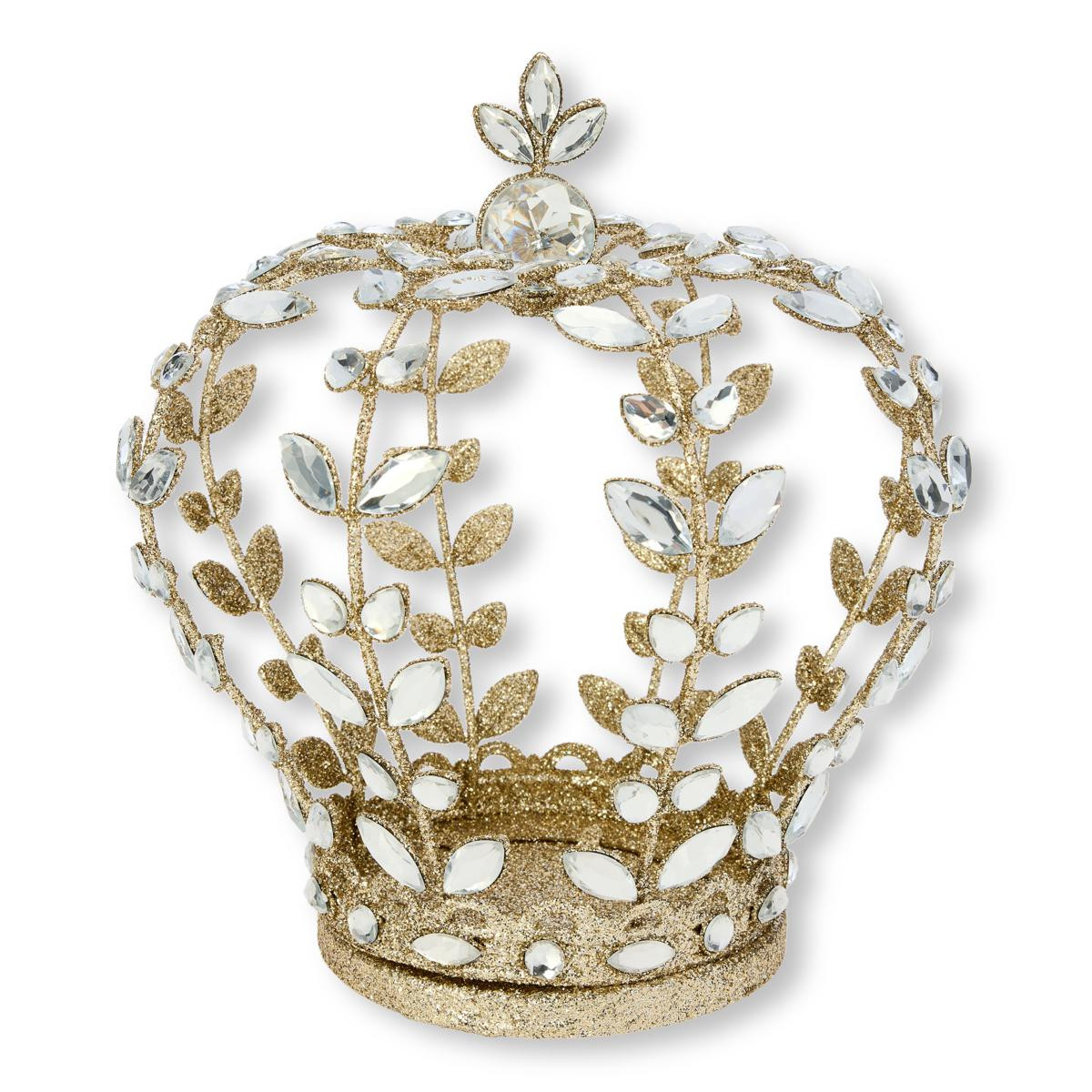 august & leo 9" Jeweled Glitter Decorative Table Top Crown - 23252192 | HSN | HSN