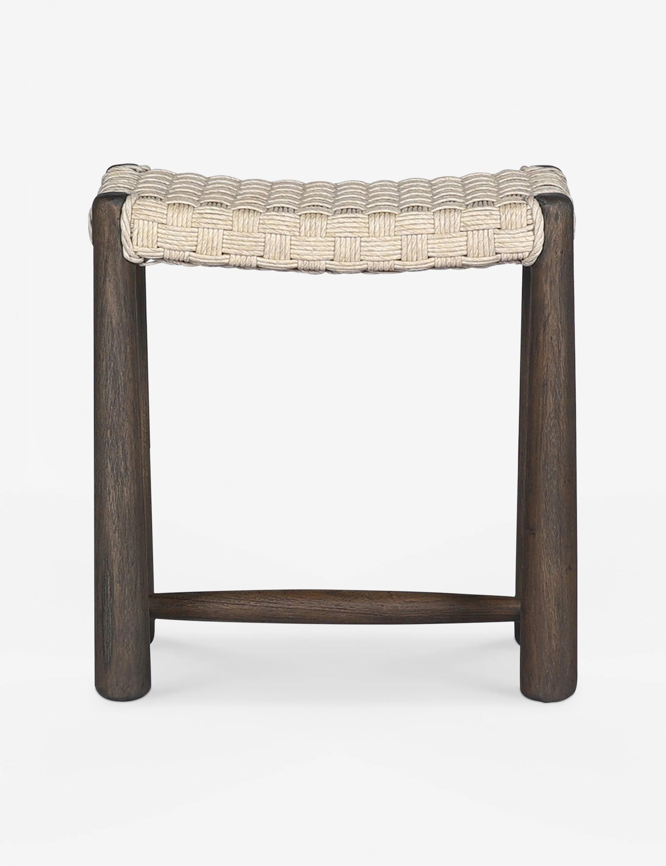 Savio Indoor / Outdoor Stool by Amber Lewis x Four Hands, White Woven | Lulu and Georgia 