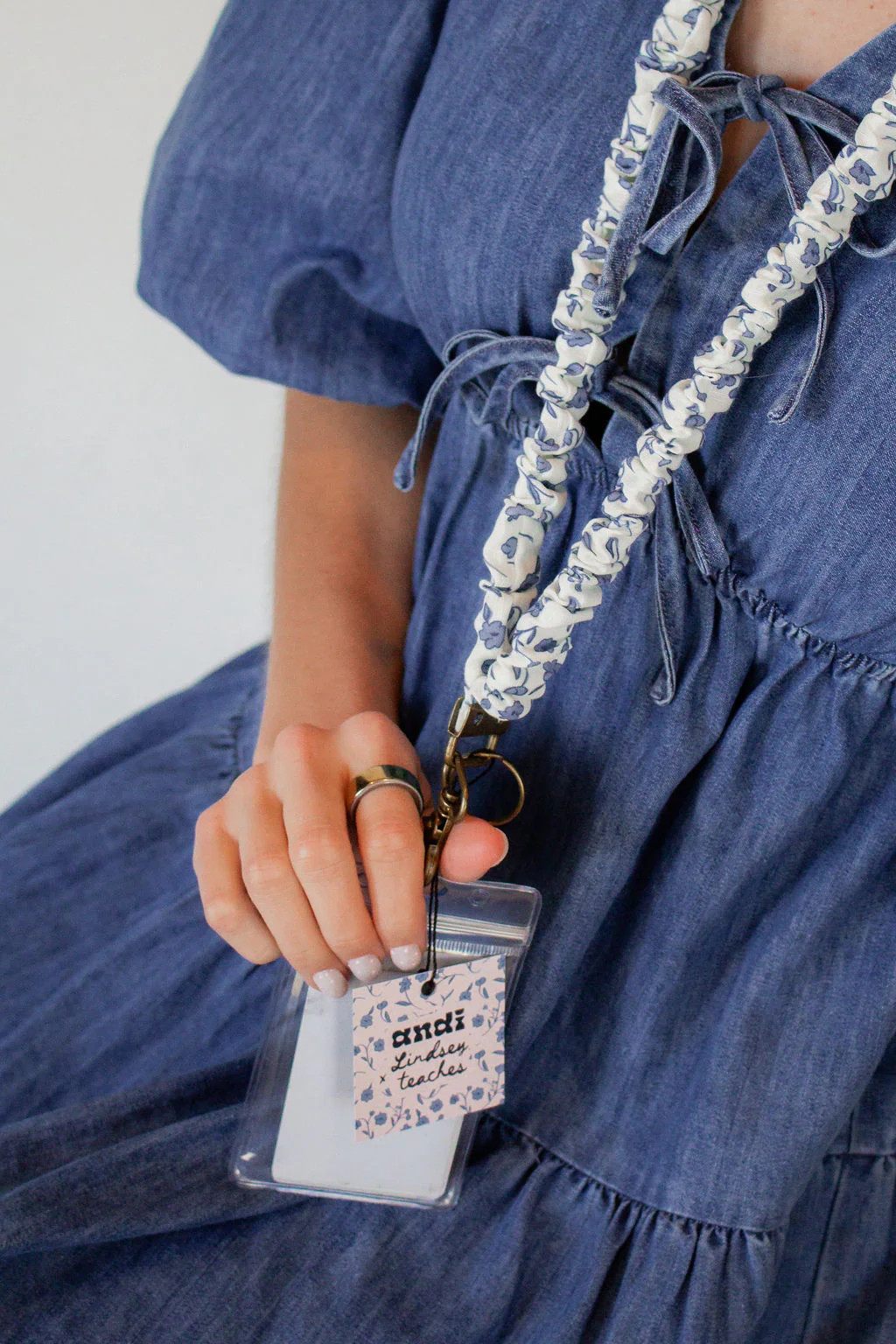 Blue Floral Lanyard | Shop Andi