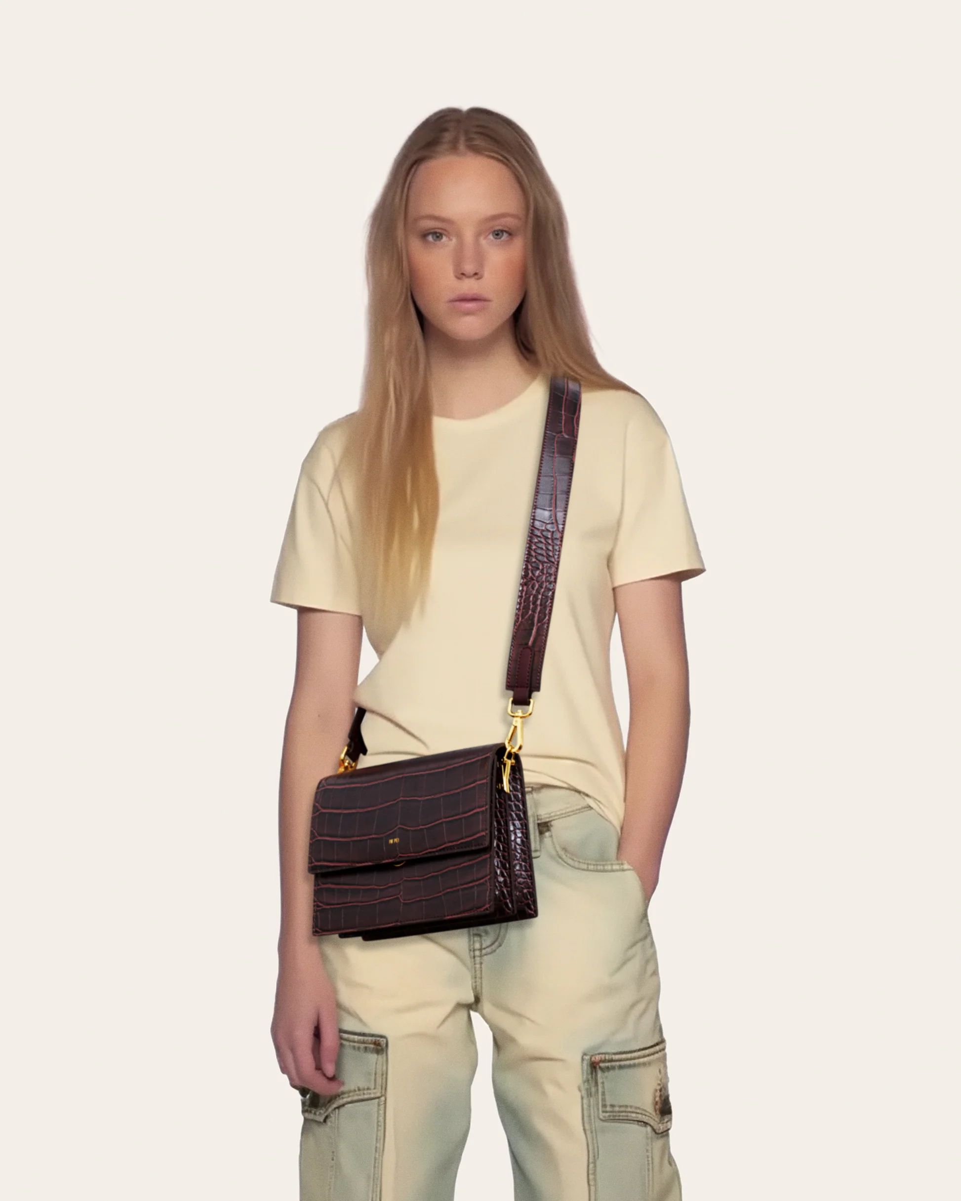 Mini Flap Crossbody - Brown Croc | JW PEI US