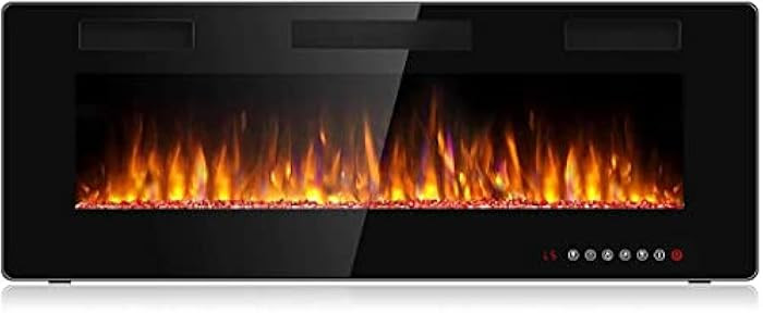 Amazon.com: BOSSIN 50 inch Ultra-Thin Silence Linear Electric Fireplace, Recessed Wall Mounted Fi... | Amazon (US)