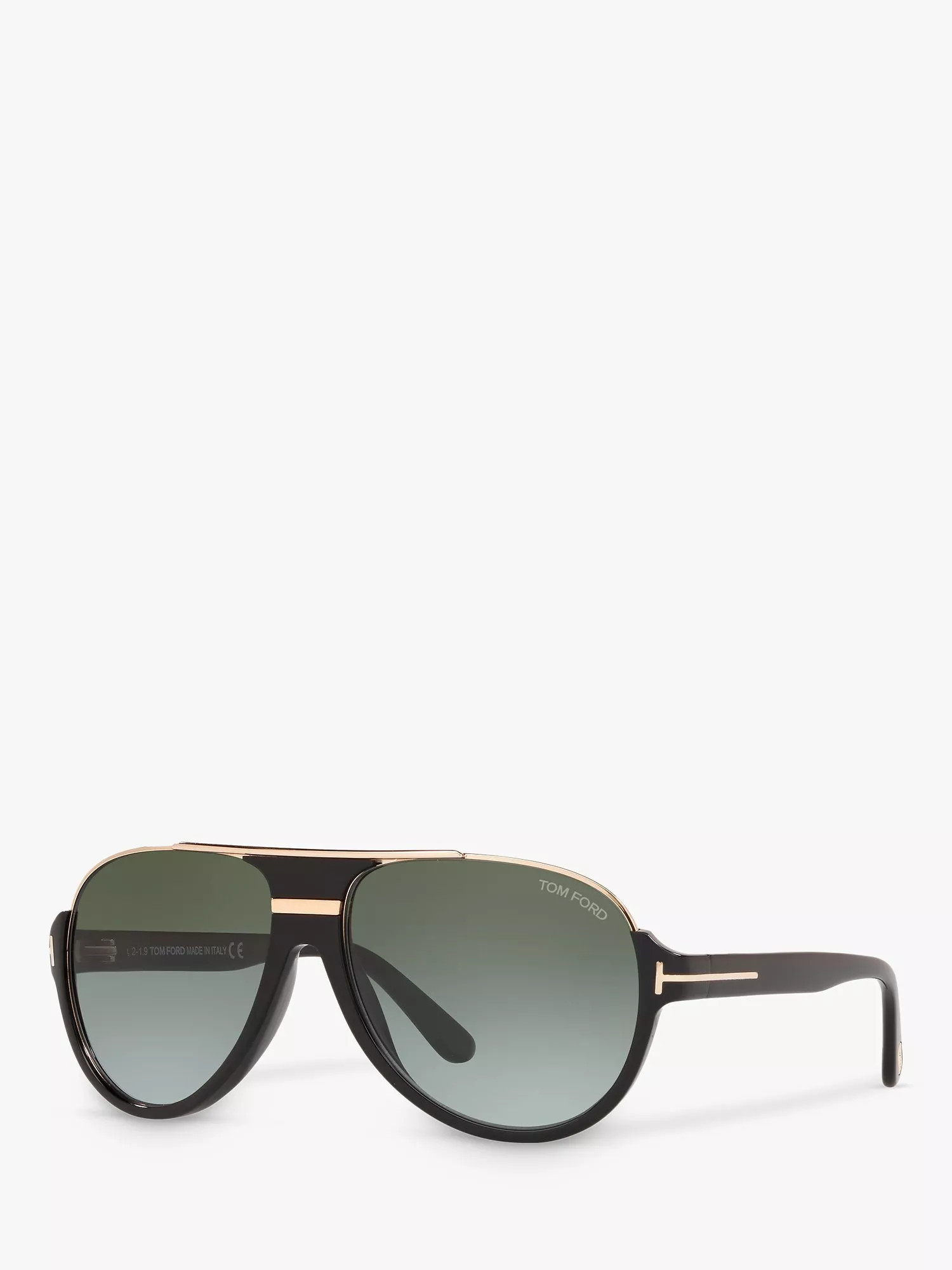 TOM FORD FT0334 Dimitry Vintage Aviator Sunglasses, Black | John Lewis (UK)