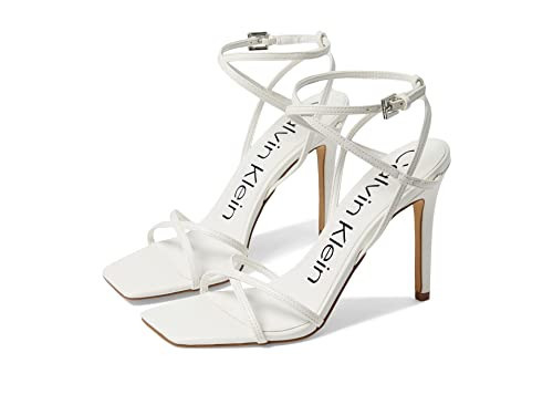 Calvin Klein Women's Tegin Heeled Sandal, White, 9.5 | Amazon (US)