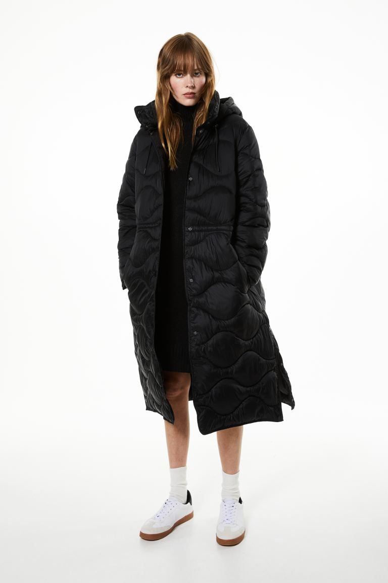 Quilted puffer coat - Black - Ladies | H&M GB | H&M (UK, MY, IN, SG, PH, TW, HK, KR)