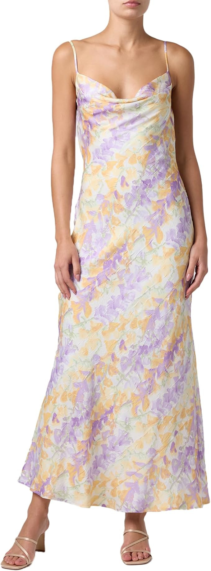Lulus Ripley Floral Cowl Neck A-Line Maxi Dress – Summer Wedding Guest Dress for Women | Amazon (US)