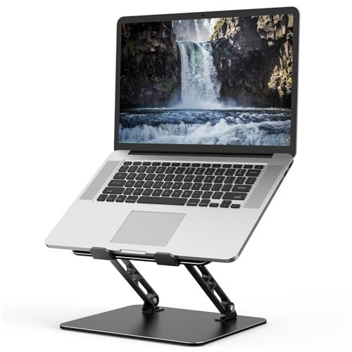 Gogoonike Adjustable Laptop Stand for Desk, Metal Foldable Laptop Riser Holder, Portable Desktop Book Stands, Ventilated Cooling Computer Notebook Stand Compatible with 10-15.6” Laptops | Amazon (US)