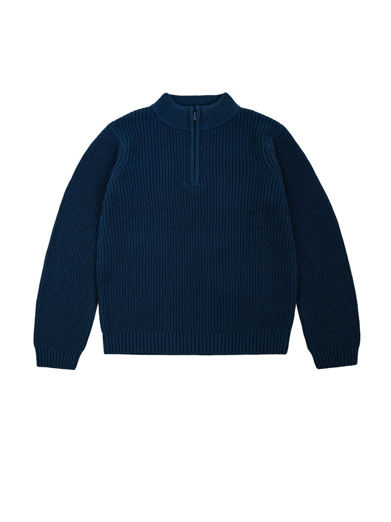 Wonder Nation Boys Quarter Zip Sweater with Long Sleeves, Sizes 4-18 - Walmart.com | Walmart (US)