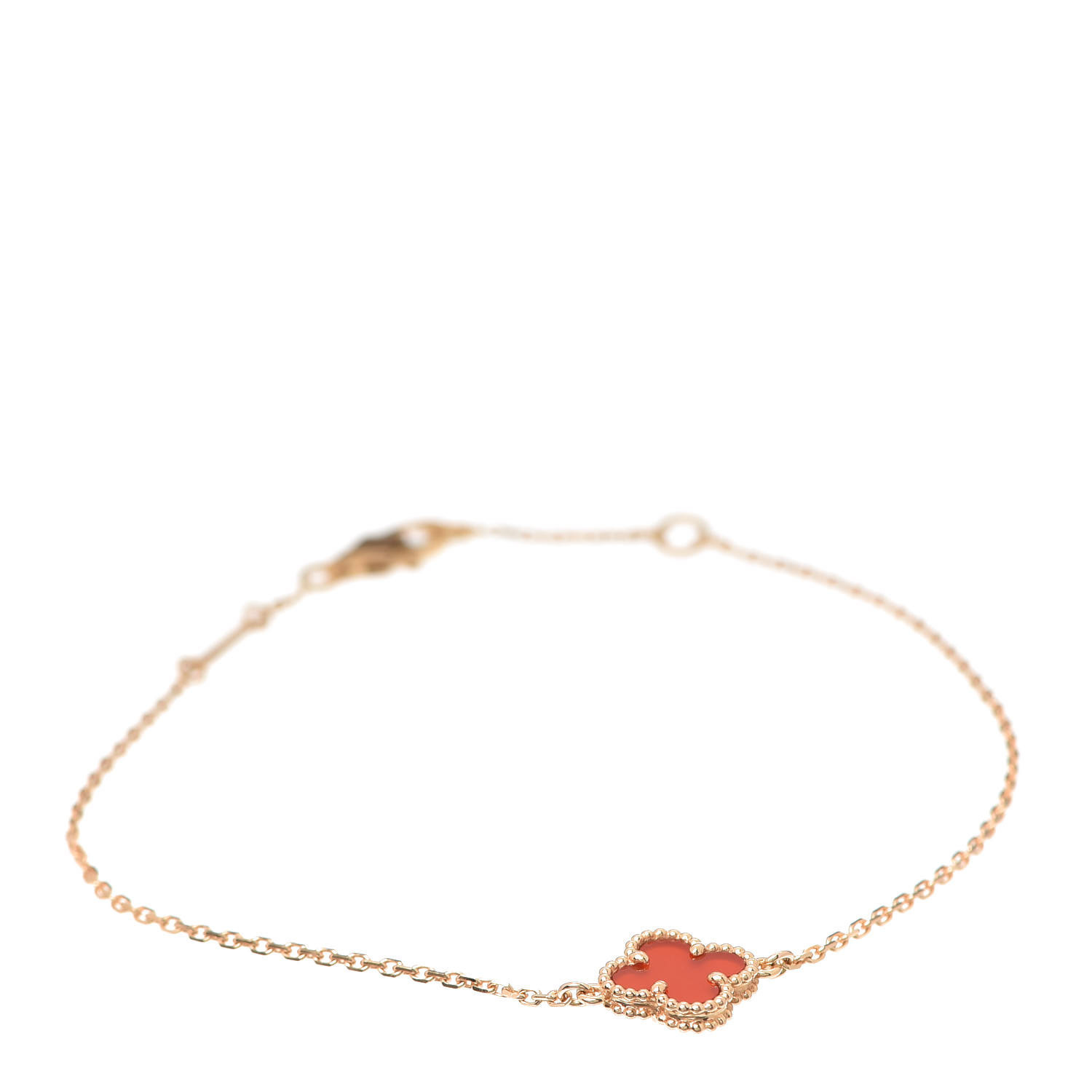 VAN CLEEF & ARPELS

18K Rose Gold Carnelian Sweet Alhambra Bracelet | Fashionphile