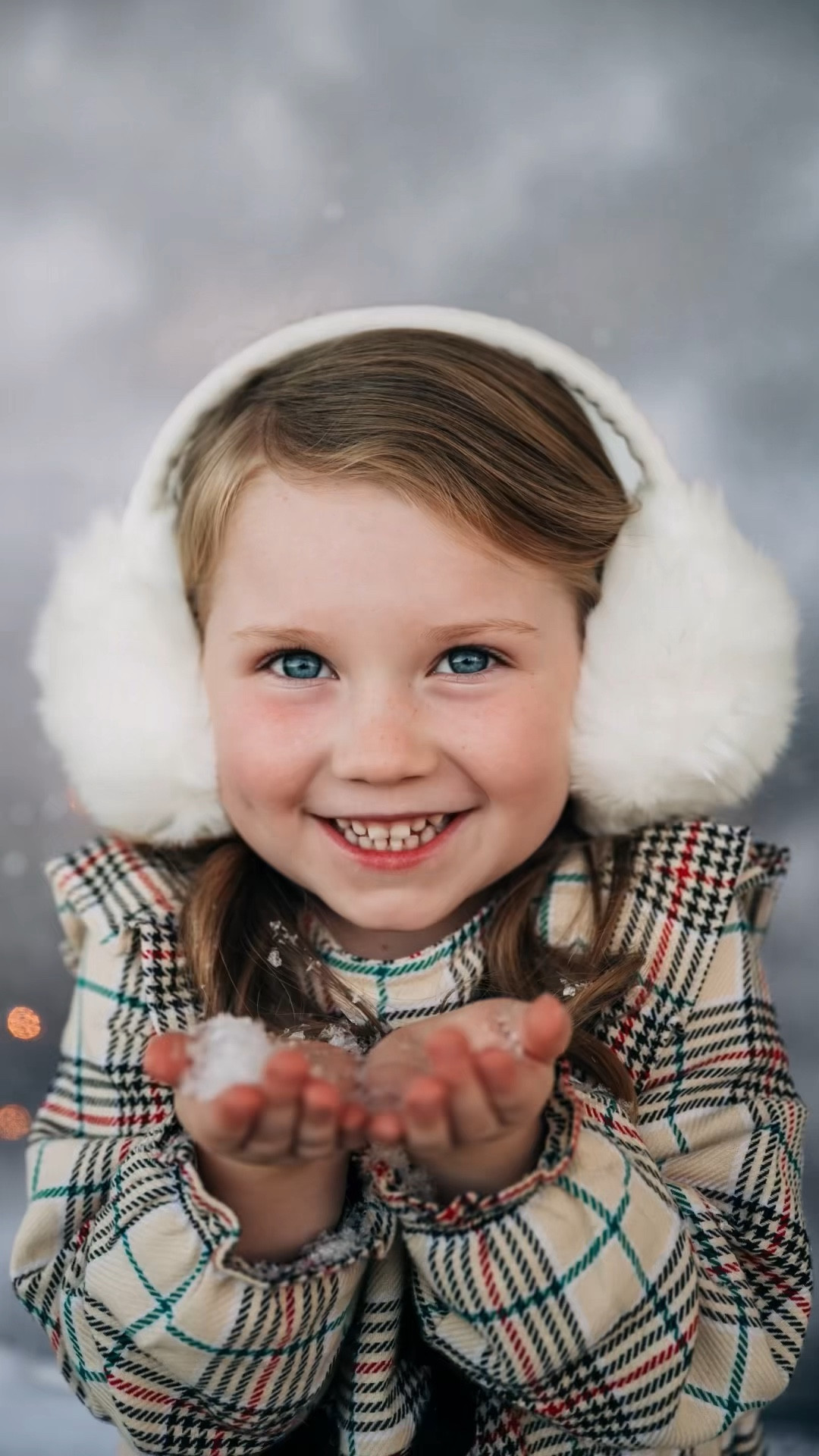 Faux snow christmas photo idea