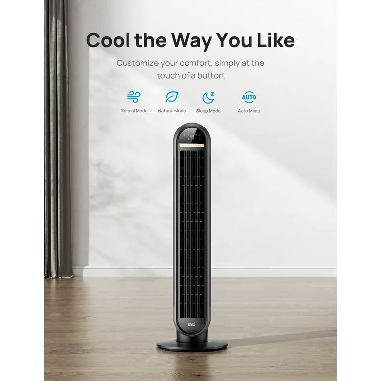 Dreo Tower Fans for Home, 36" Standing Floor Fan with Remote, 90° Oscillating Fan, 24 ft/s High ... | Walmart (US)