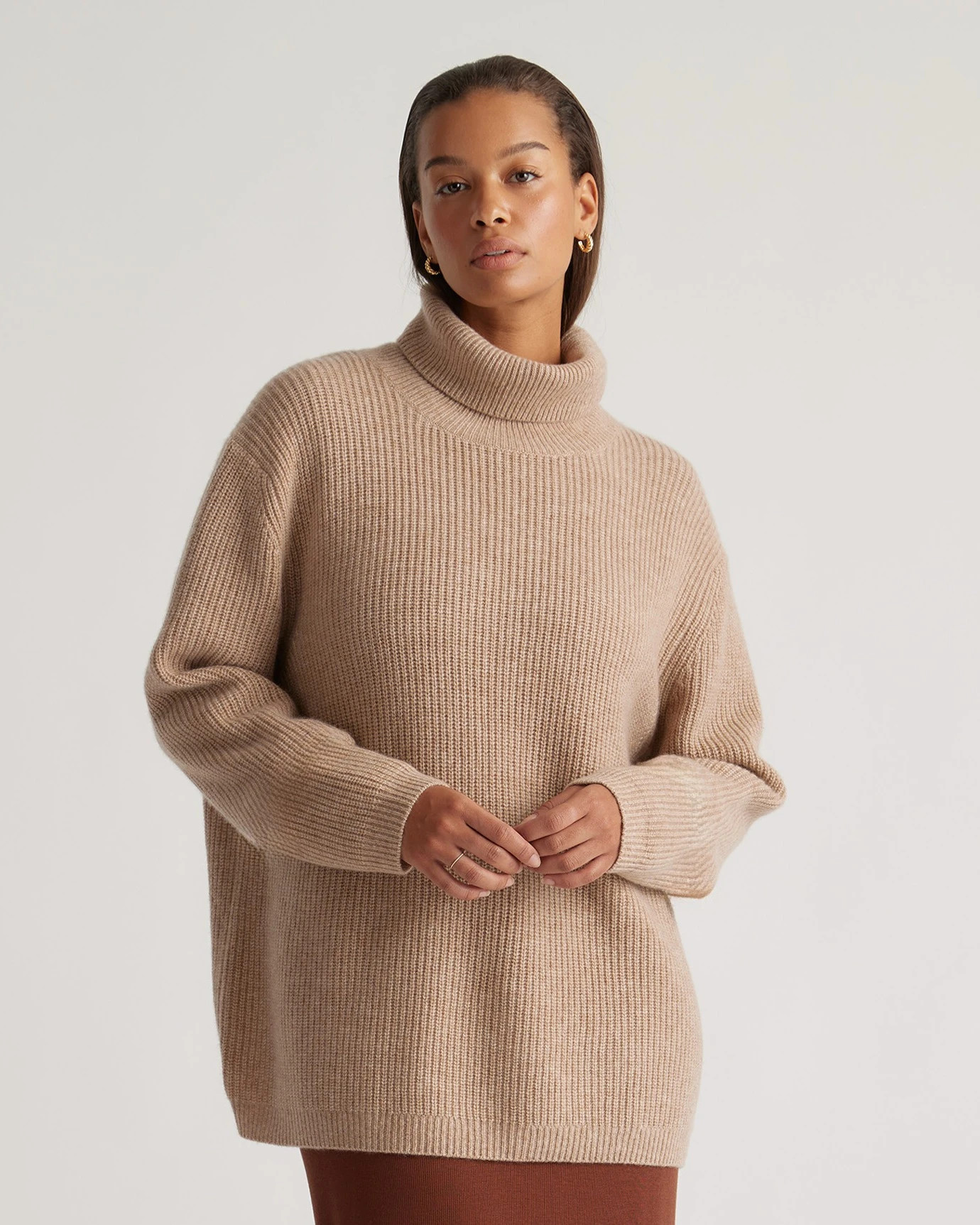 Mongolian Cashmere Fisherman Turtleneck Sweater | Quince