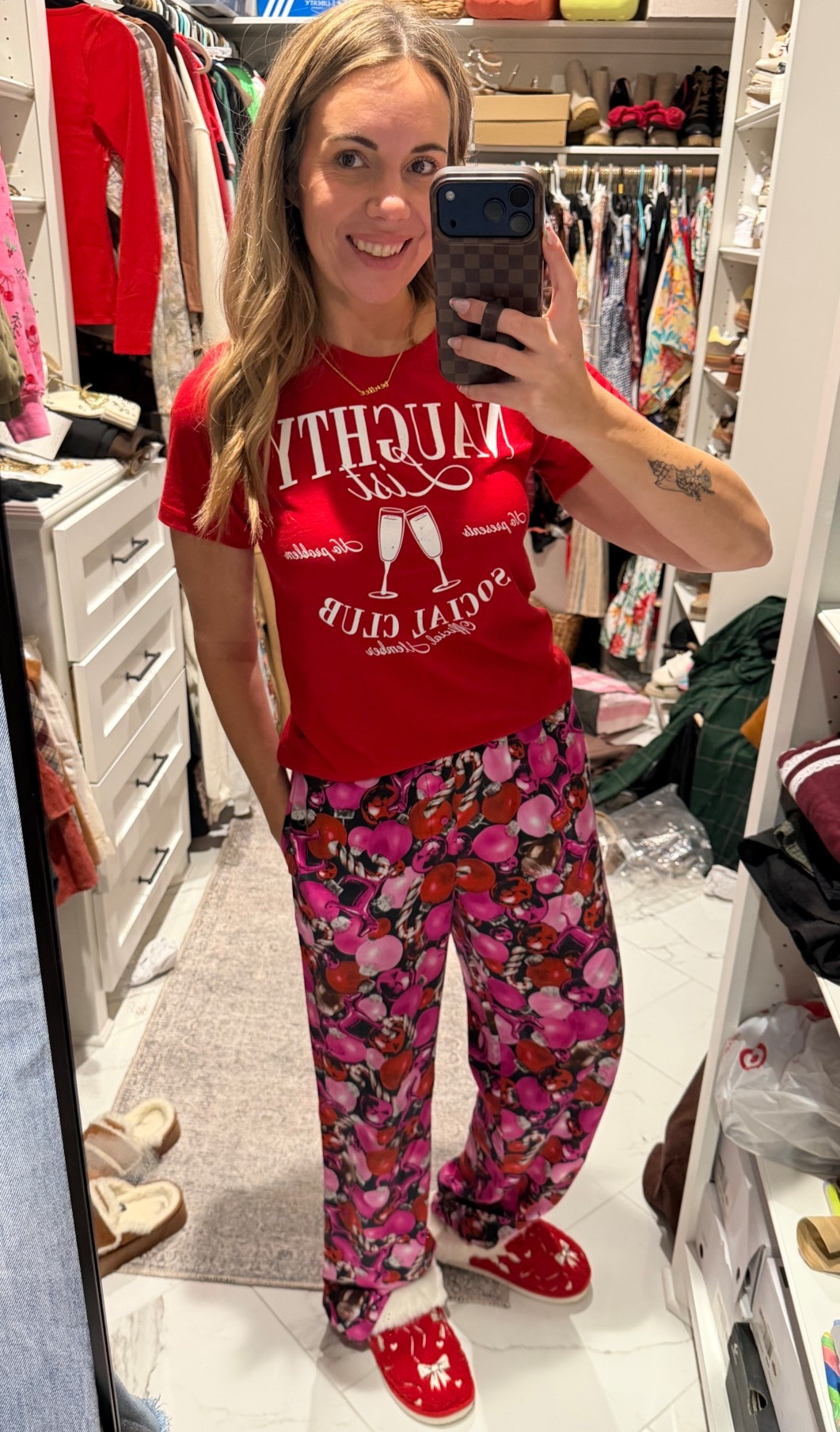 Size up in the red bow slippers! Size up in the Christmas tee! Victoria’s Secret Pajama pants are tts.

#LTKmomlife #LTKootd #LTKGiftGuide