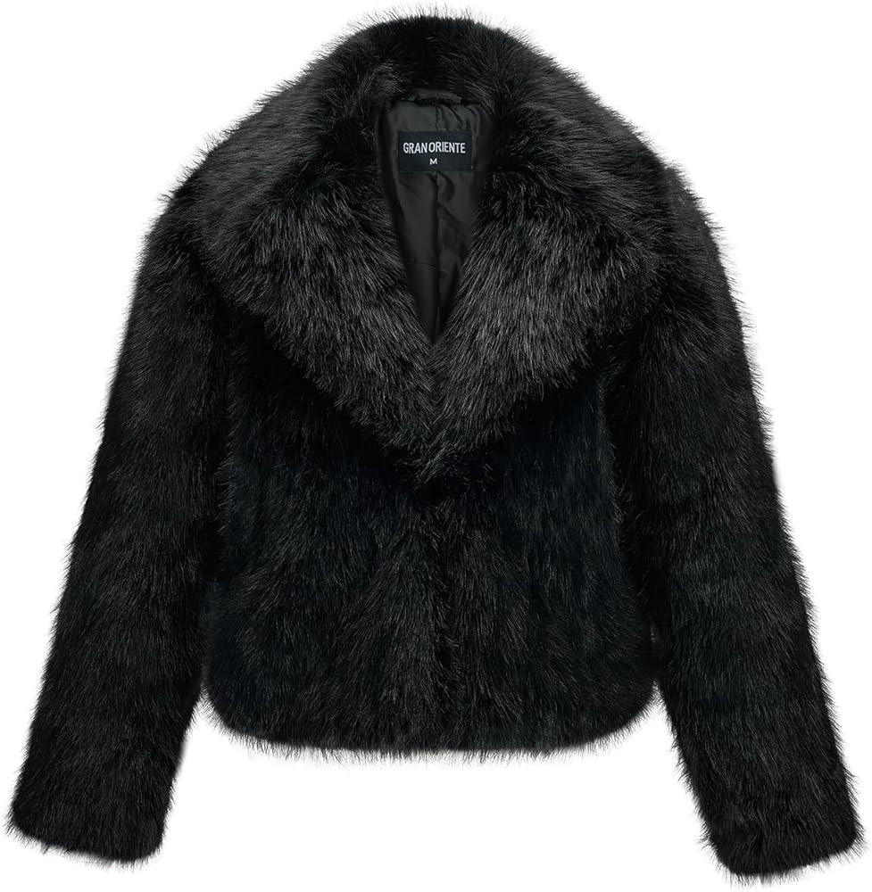 GRAN ORIENTE Women's 2024 Winter Furry Faux Fur Jackets,Cropped Fluffy Shaggy Warm Parka Coat Out... | Amazon (US)
