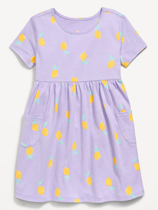Printed Jersey-Knit Short-Sleeve Dress for Toddler Girls | Old Navy (US)